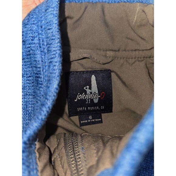 johnnie-O Boys Blue Sleeveless Vest With Zipper Front & Pockets - Picture 4 of 6